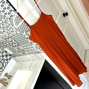 Burnt orange spring dress